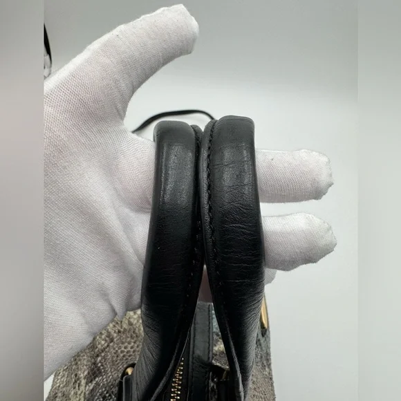 Tahari Leather Snake Print Satchel - Picture 6 of 9